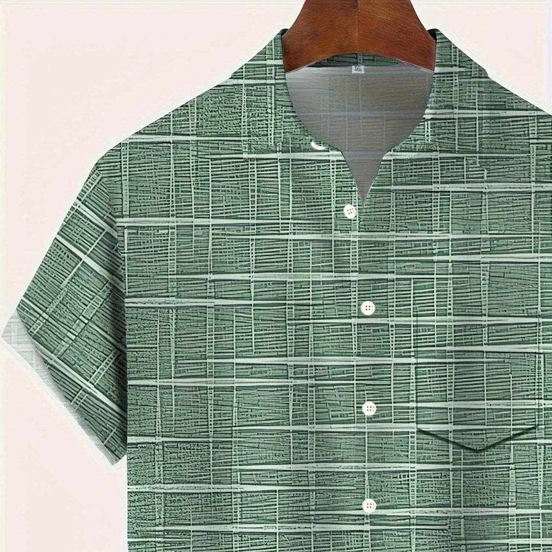 Camisa Hombre Manga Corta Estampada Hawaiana