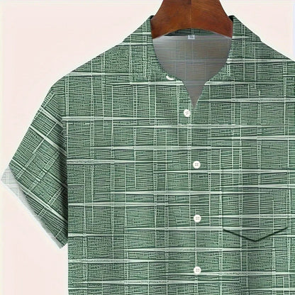 Camisa Hombre Manga Corta Estampada Hawaiana