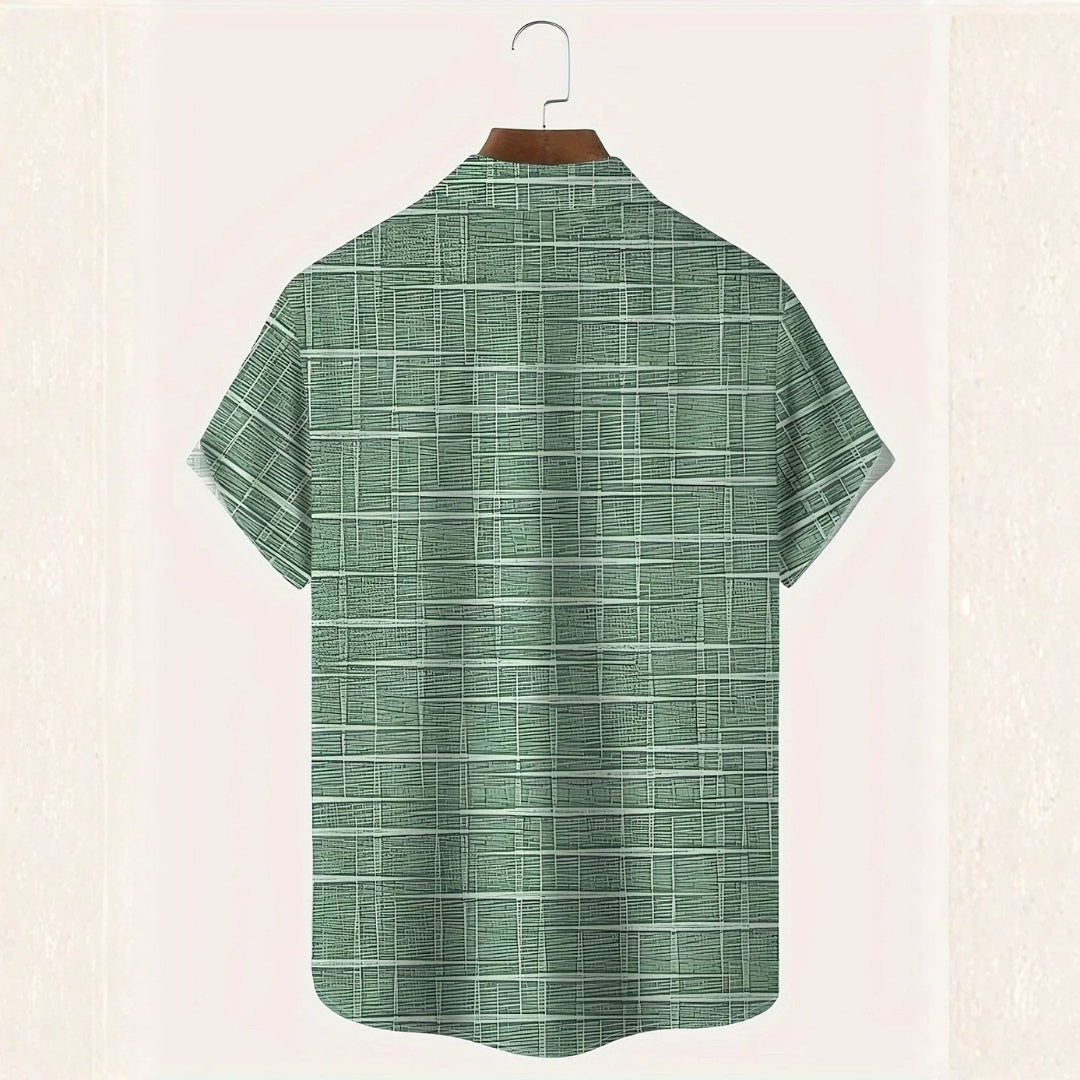 Camisa Hombre Manga Corta Estampada Hawaiana