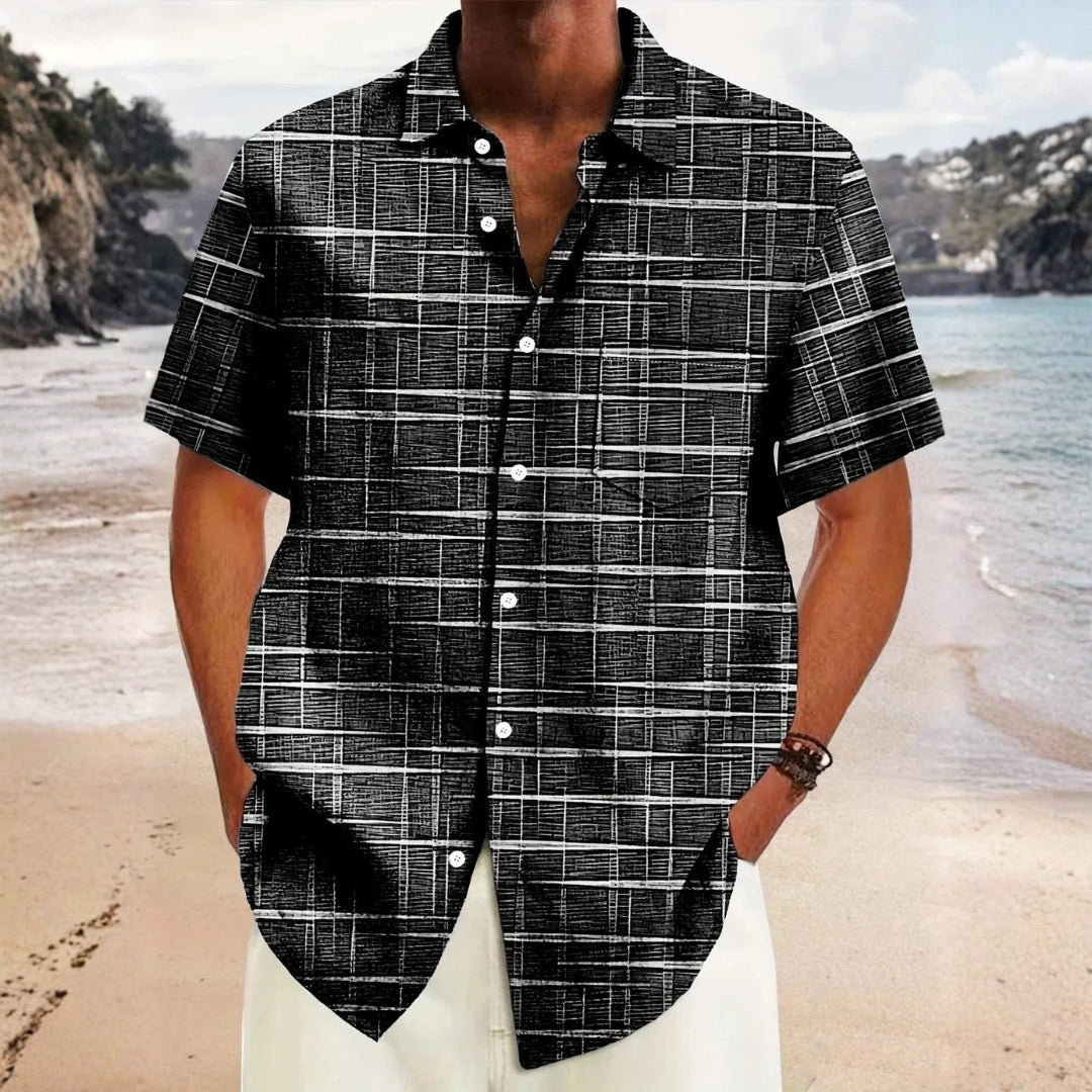 Camisa Hombre Manga Corta Estampada Hawaiana