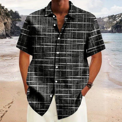 Camisa Hombre Manga Corta Estampada Hawaiana