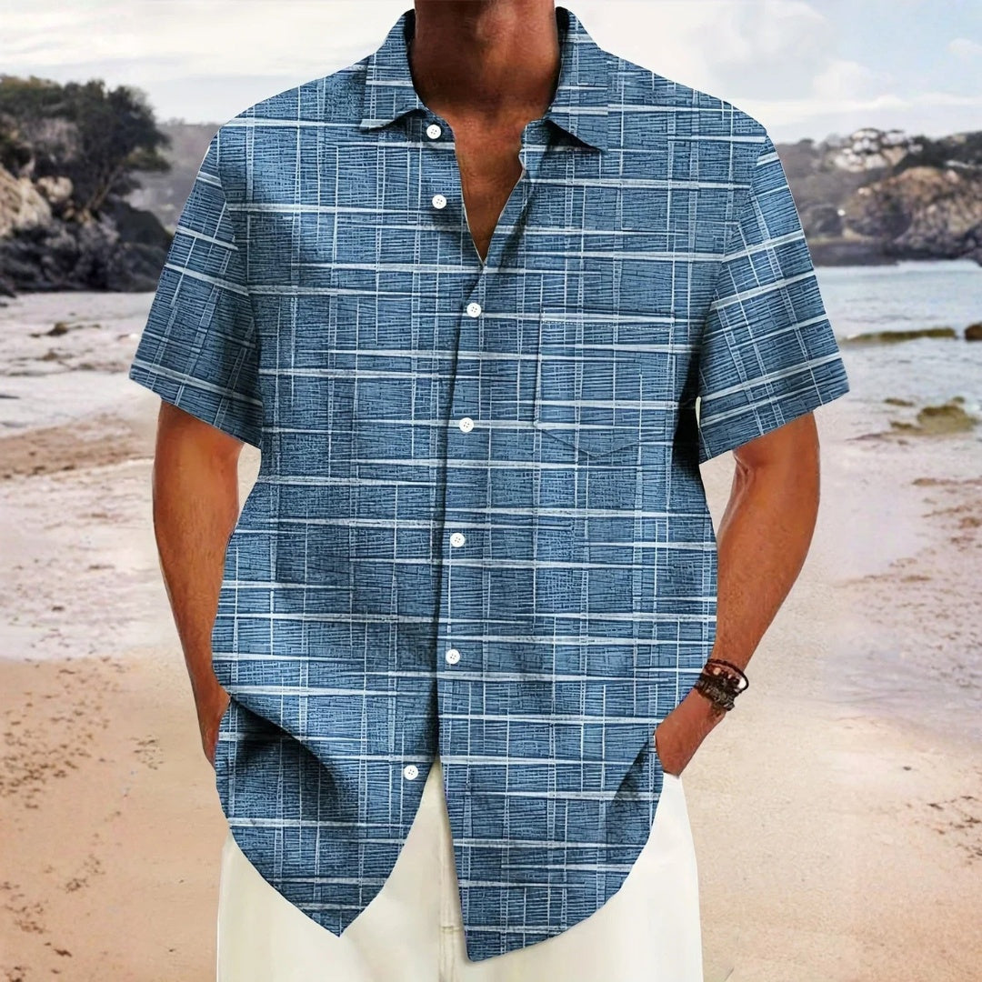 Camisa Hombre Manga Corta Estampada Hawaiana