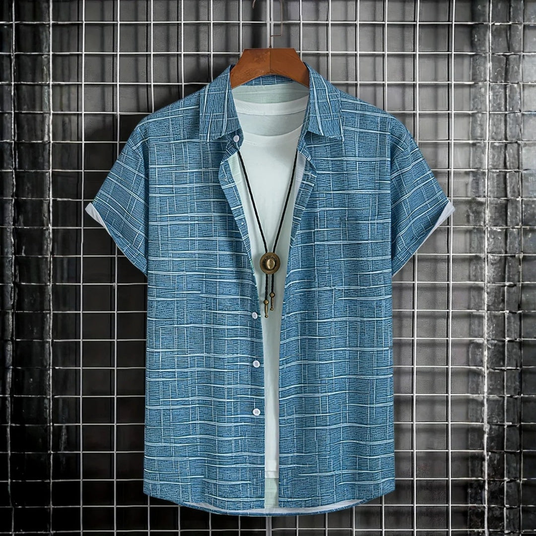 Camisa Hombre Manga Corta Estampada Hawaiana