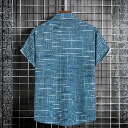 Camisa Hombre Manga Corta Estampada Hawaiana