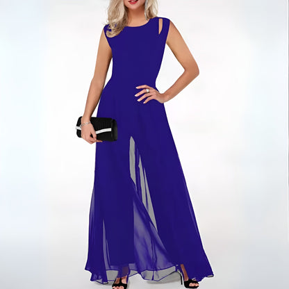 Vestido Noche Mujer con Hombros Descubiertos y Corte Entallado
