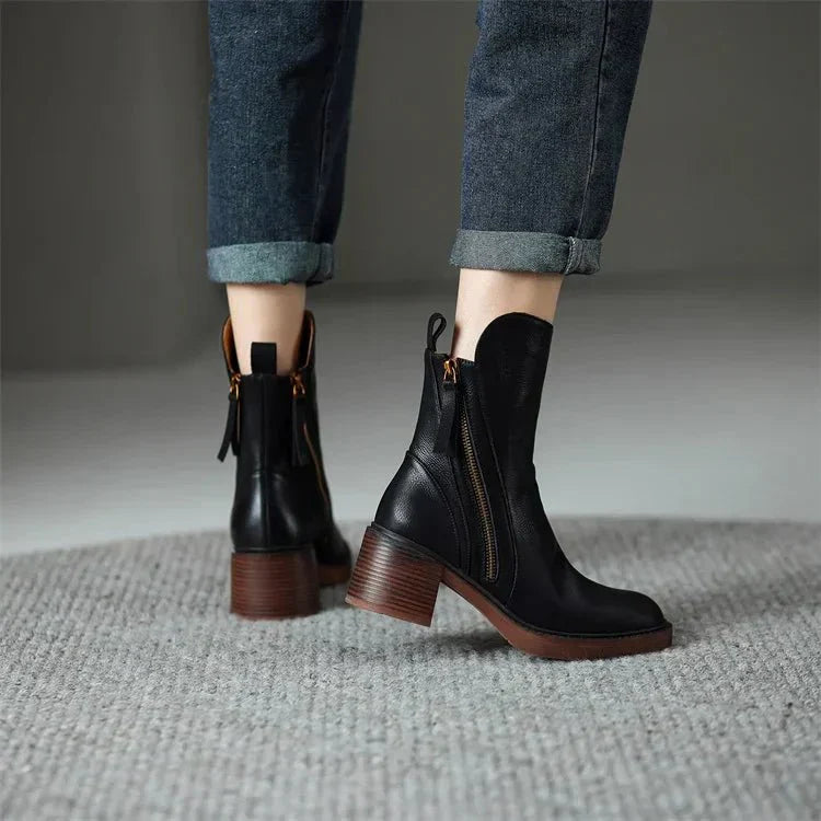 Botines Mujer de Piel Ajuste Clasico