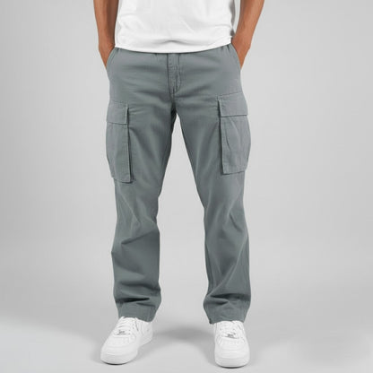 Pantalones cargo hombre Algodón Bolsillos Laterales Corte Relajado