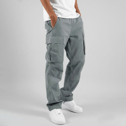 Pantalones cargo hombre Algodón Bolsillos Laterales Corte Relajado