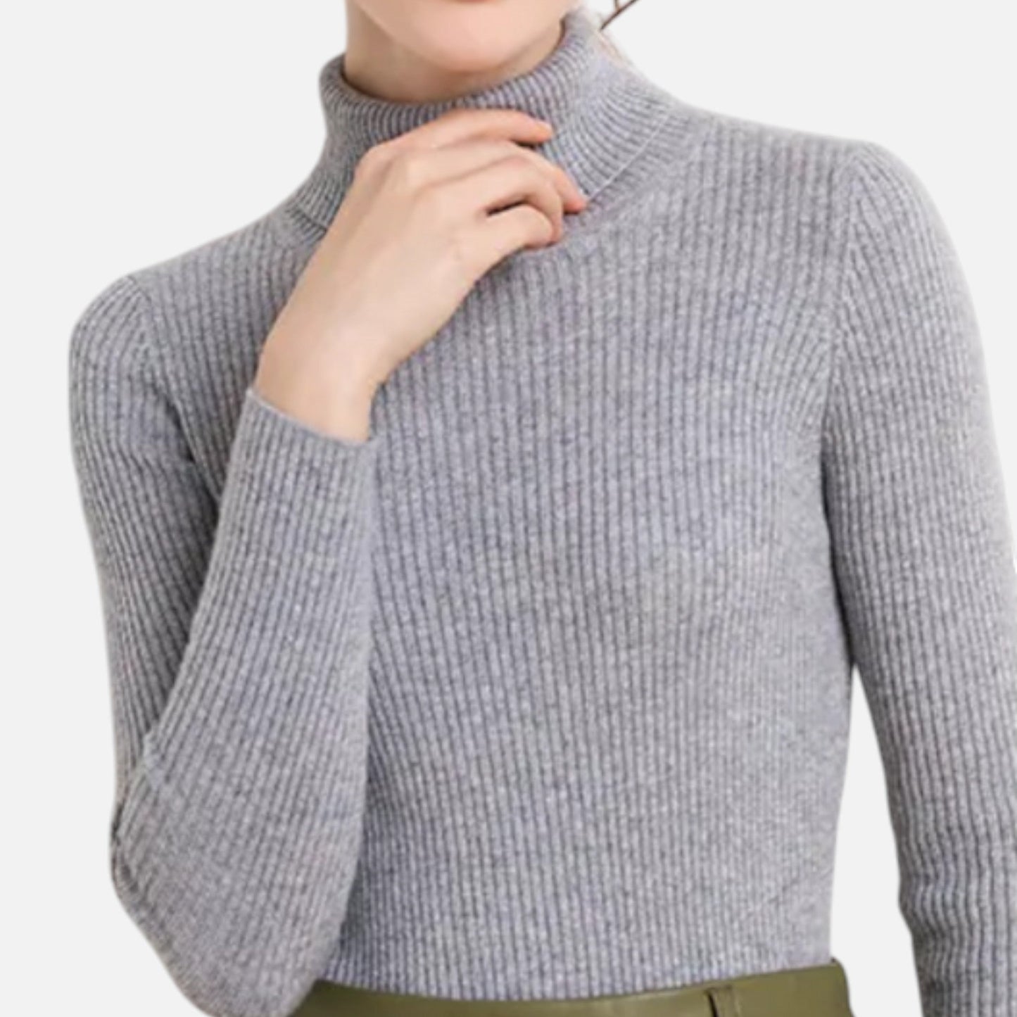 Jersey Mujer de Cachemira Cuello Alto Elegante