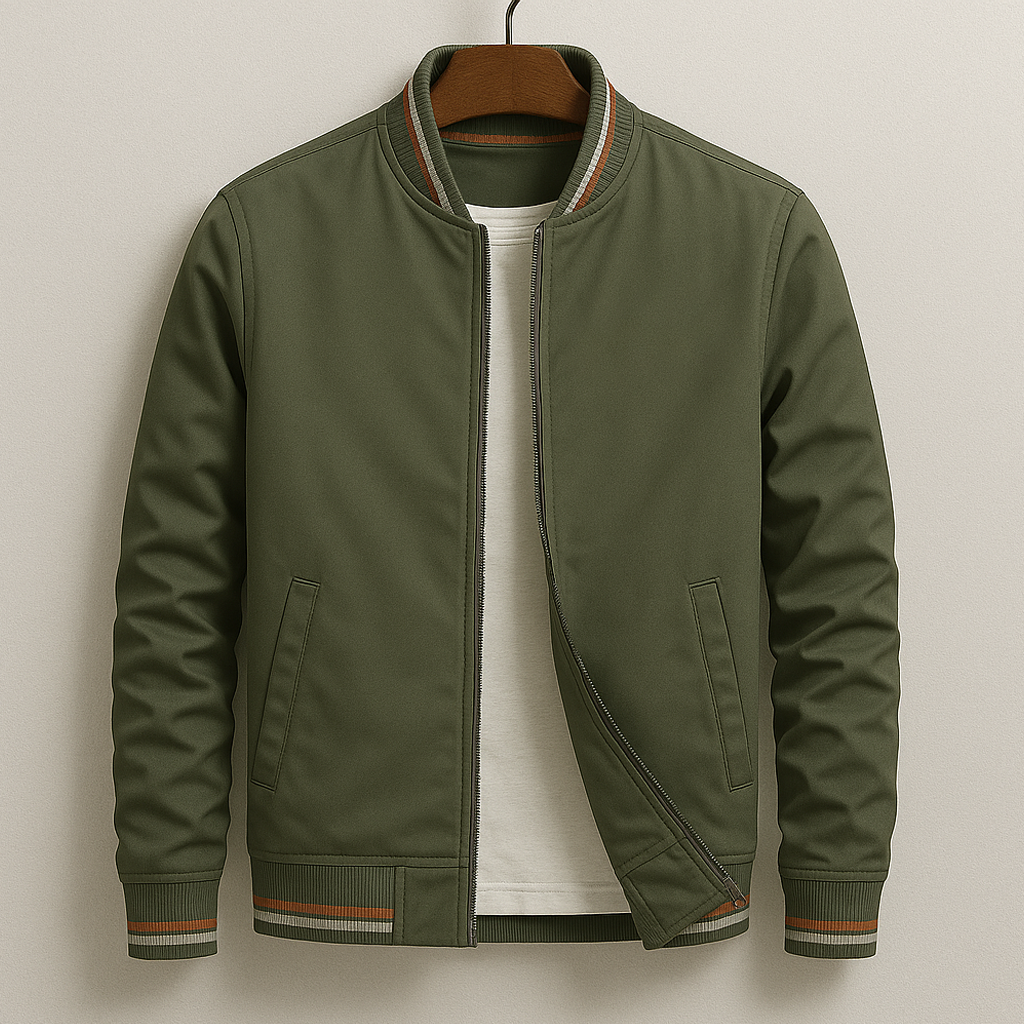 Chaqueta Bomber Hombre de Poliéster Corte Slim Fit Cremallera