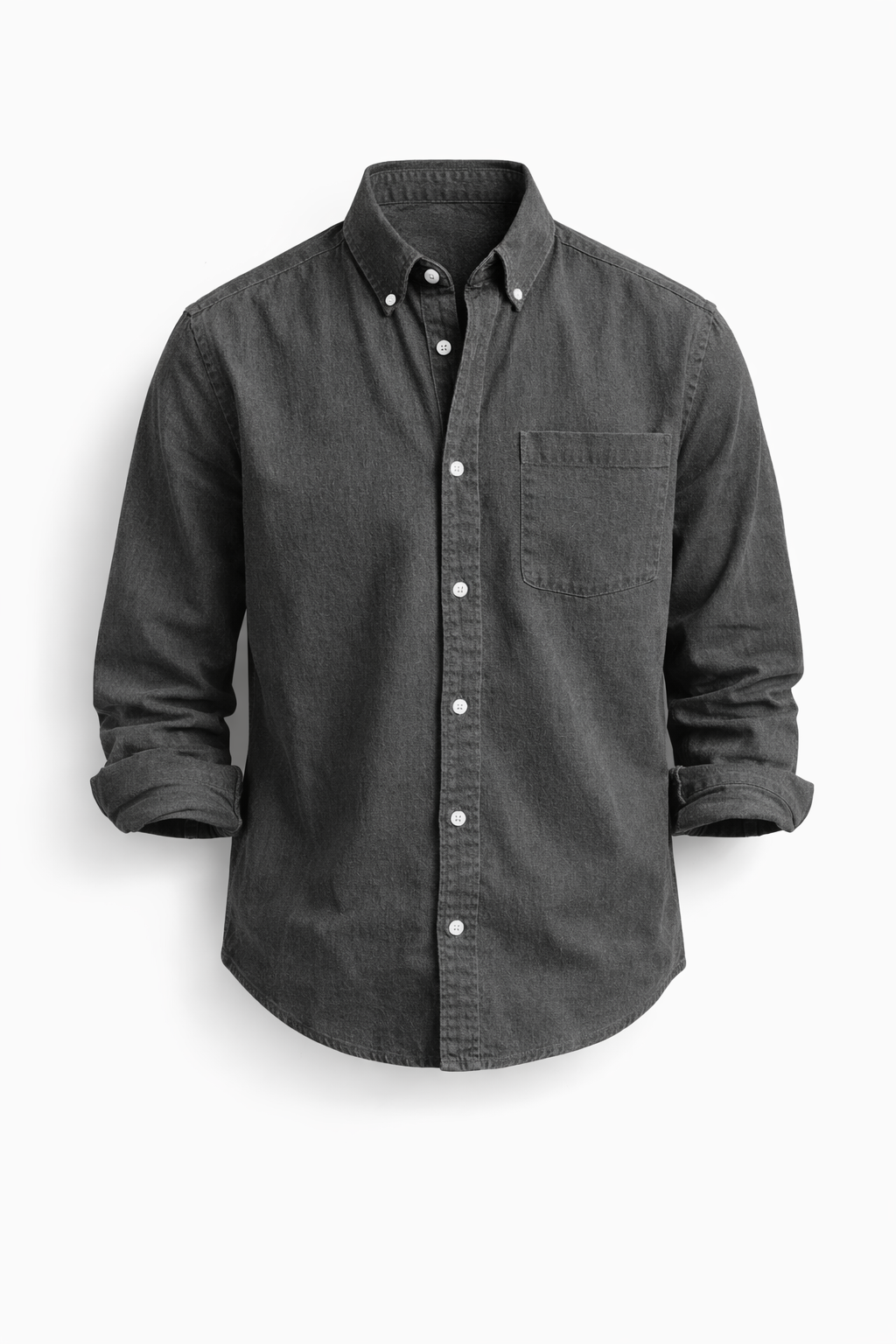 Camisa hombre de lino botones manga larga elegante