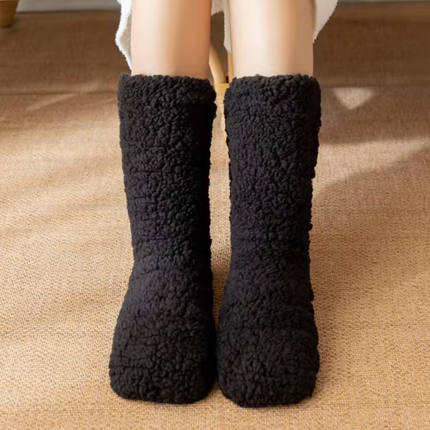 Calcetines altos mujer de coralina aterciopelada suave - Mavetta