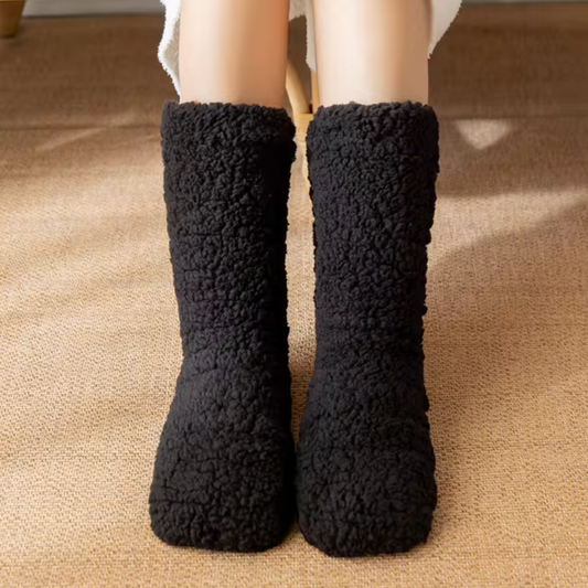 Calcetines altos mujer de coralina aterciopelada suave - Mavetta