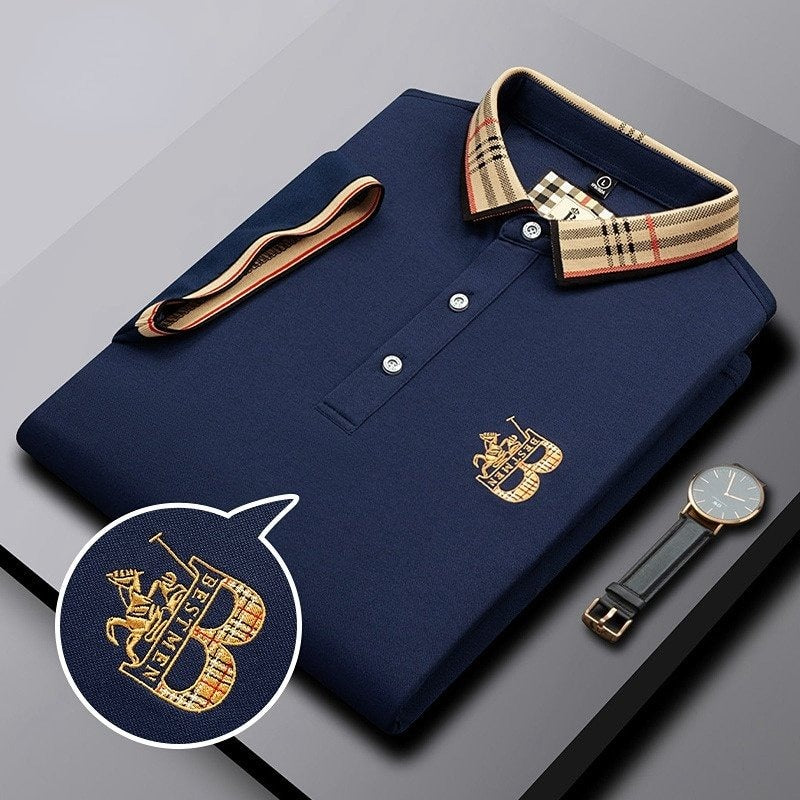 Polo Hombre Algodón Cuello Contraste Estilo Informal