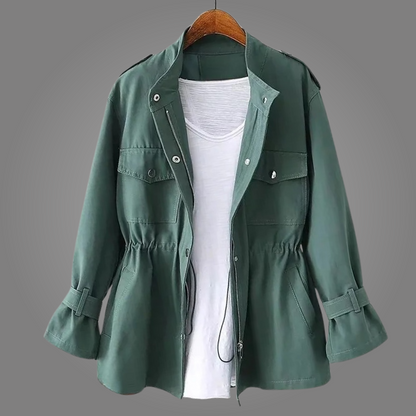 Chaqueta Ligera Mujer Mezcla de Lana Ajuste Casual