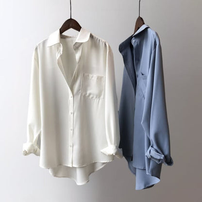 Blusa Mujer de Satén Corte Clásico Estilo Refinado