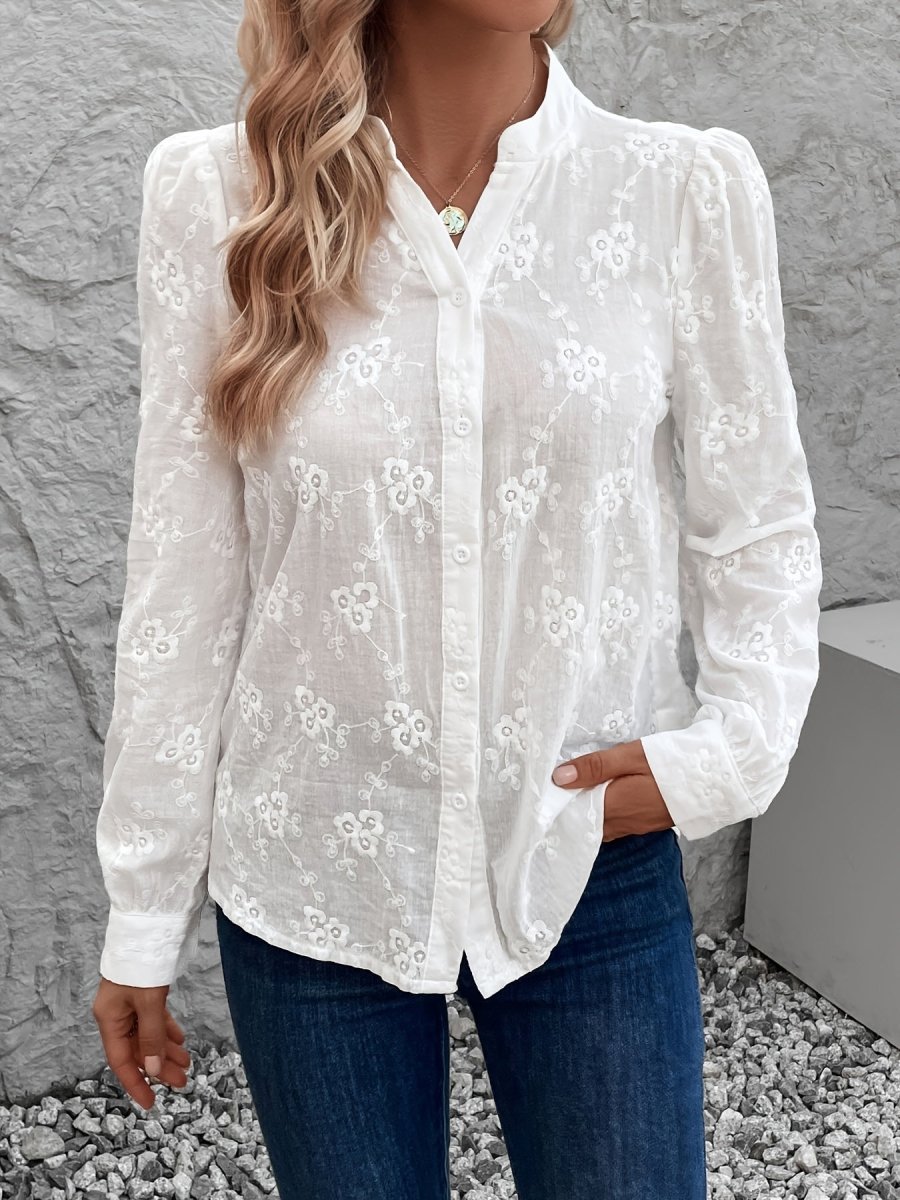 Blusa Mujer de Gasa con Detalles Elegantes y Corte Fluido