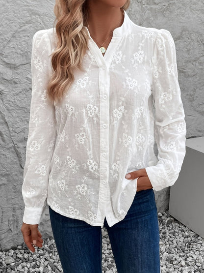 Blusa Mujer de Gasa con Detalles Elegantes y Corte Fluido