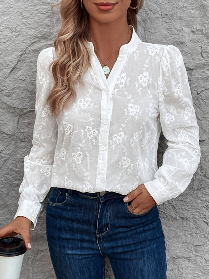 Blusa Mujer de Gasa con Detalles Elegantes y Corte Fluido