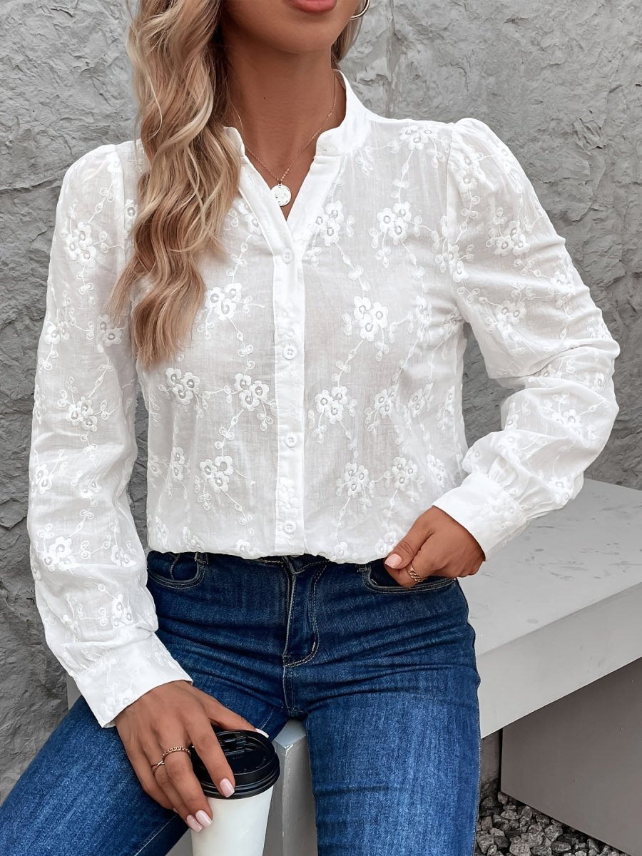Blusa Mujer de Gasa con Detalles Elegantes y Corte Fluido