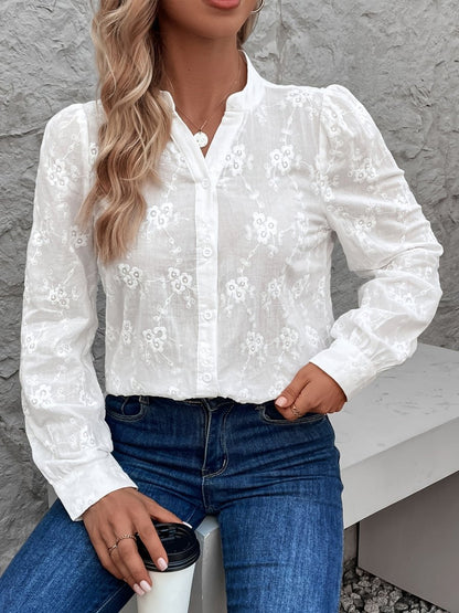 Blusa Mujer de Gasa con Detalles Elegantes y Corte Fluido