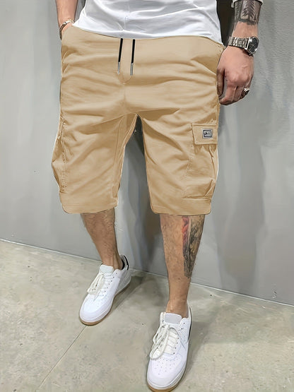 Pantalones cortos cargo hombre Algodón Cintura elástica