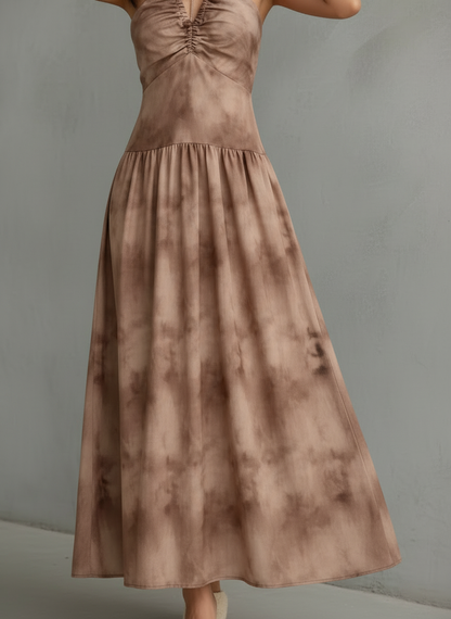 Vestido Maxi Mujer Fluido Escote Halter Estilo Boho