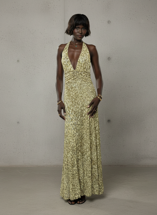 Vestido Maxi Mujer Fluido con Espalda Abierta Estilo Elegante - Mavetta