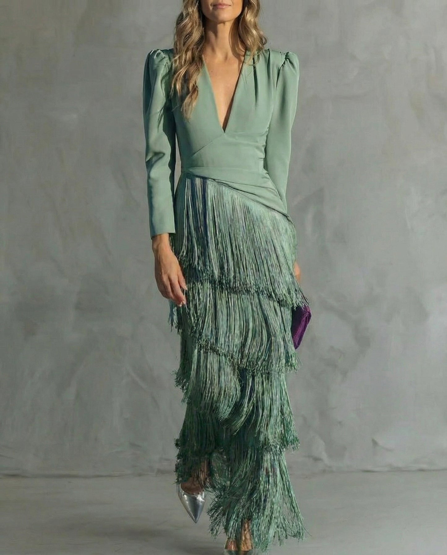 Vestido Midi Mujer con Flecos Estilo Sofisticado y Fluido - Mavetta