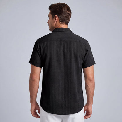 Camisa Hombre Algodón Manga Corta Cuello Clásico Botones