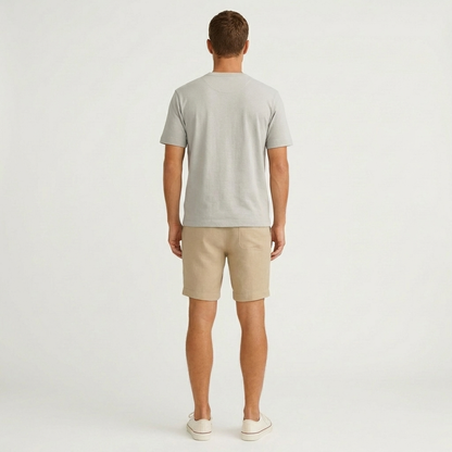 Pantalones Cortos Hombre de Lino Cordón Ajustable Bolsillos Laterales