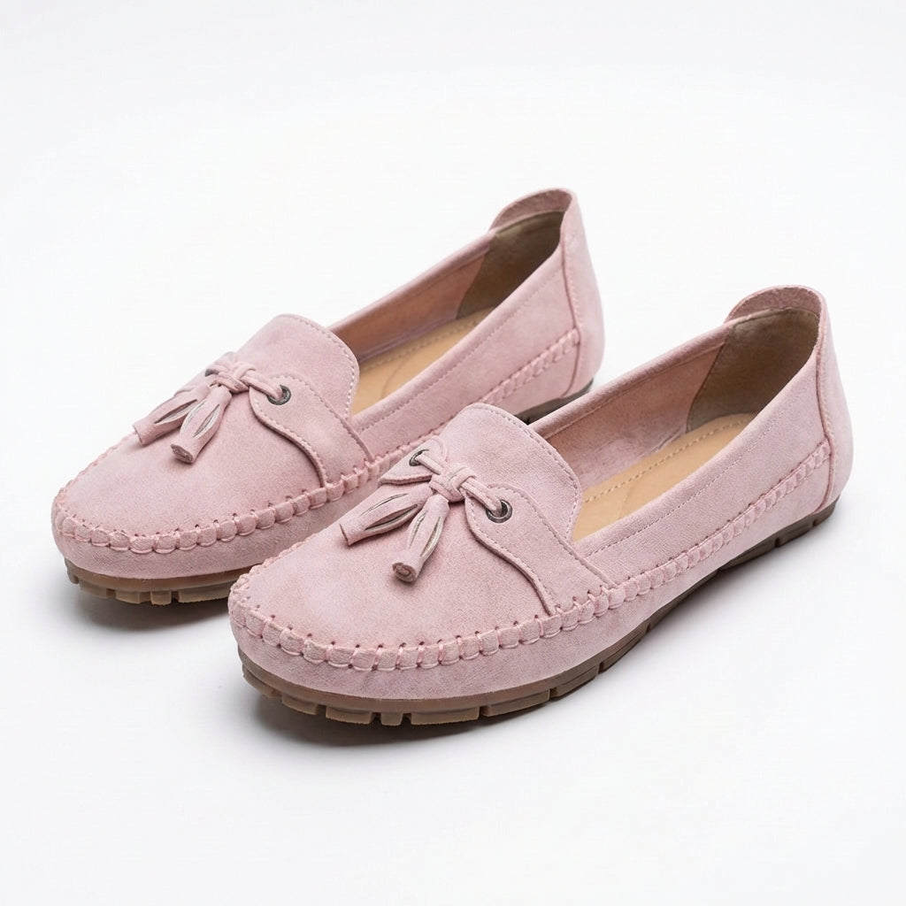 Mocasines Mujer Borlas Decorativas Costuras Vistas Casual