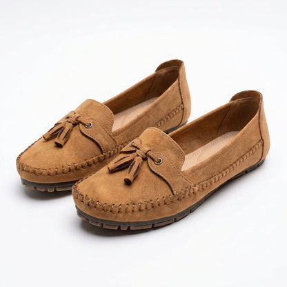 Mocasines Mujer Borlas Decorativas Costuras Vistas Casual
