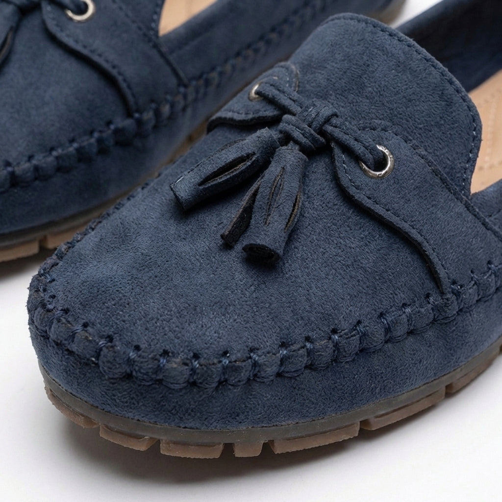 Mocasines Mujer Borlas Decorativas Costuras Vistas Casual