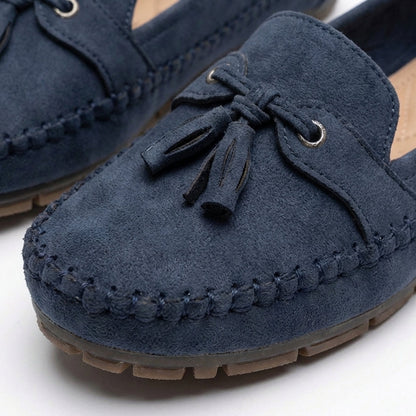 Mocasines Mujer Borlas Decorativas Costuras Vistas Casual