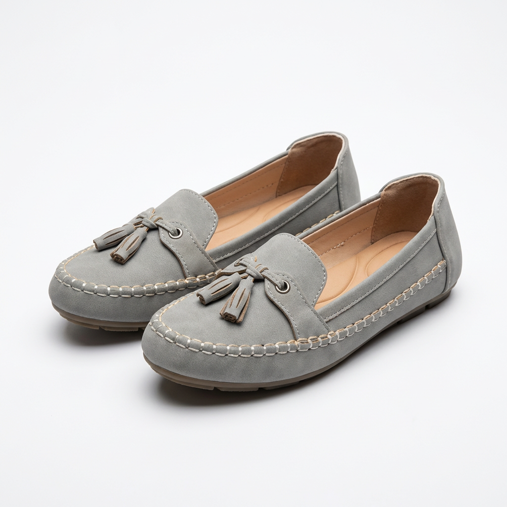 Mocasines Mujer Borlas Decorativas Costuras Vistas Casual