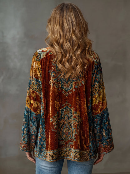 Chaqueta kimono mujer bordada cardigan fluido estilo boho