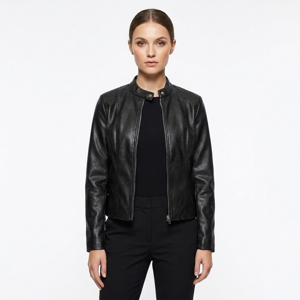 Chaqueta Biker Mujer Ajustada de Piel - Mavetta