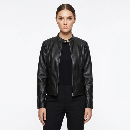 Chaqueta Biker Mujer Ajustada de Piel - Mavetta