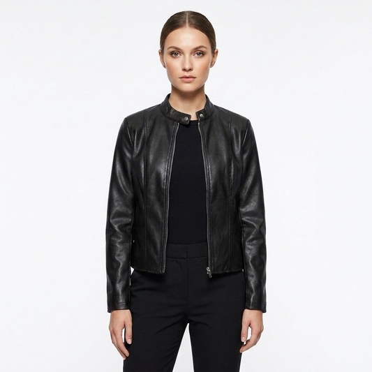 Chaqueta Biker Mujer Ajustada de Piel - Mavetta
