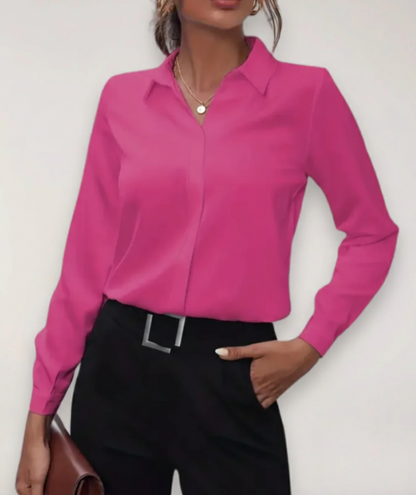 Blusa Mujer de Algodón Cuello Camisero Clásica