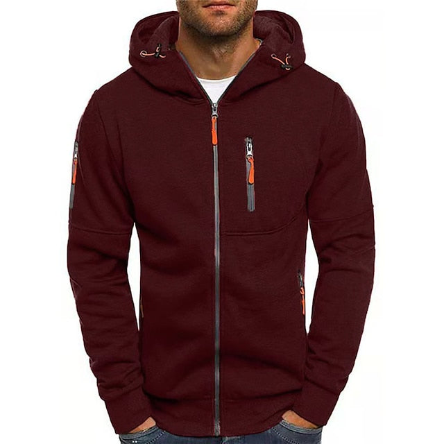 Chaqueta Hombre con Capucha y Bolsillos Casual