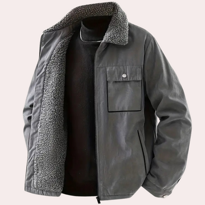 Chaqueta Hombre con Forro Sherpa y Cremallera Ajuste Regular