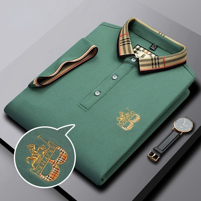 Polo Hombre Algodón Cuello Contraste Estilo Informal