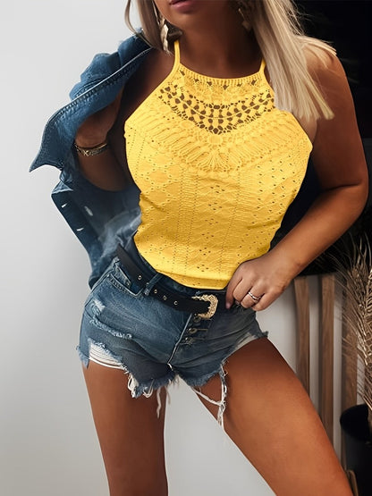 Mujer Sin Mangas Diseño Fluido Veraniego