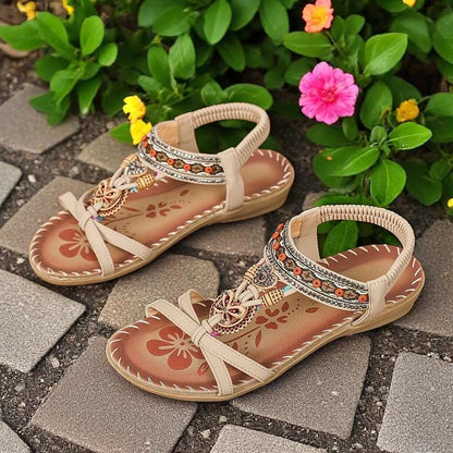 Sandalias Gladiadoras Mujer con Adornos Decorativos