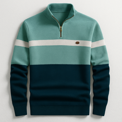 Jersey hombre tejido ligero con cremallera media estilo moderno