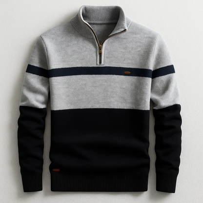 Jersey hombre tejido ligero con cremallera media estilo moderno