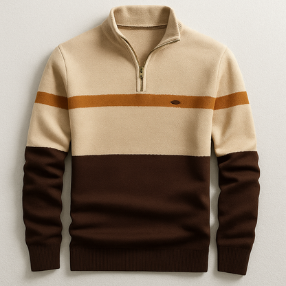 Jersey hombre tejido ligero con cremallera media estilo moderno