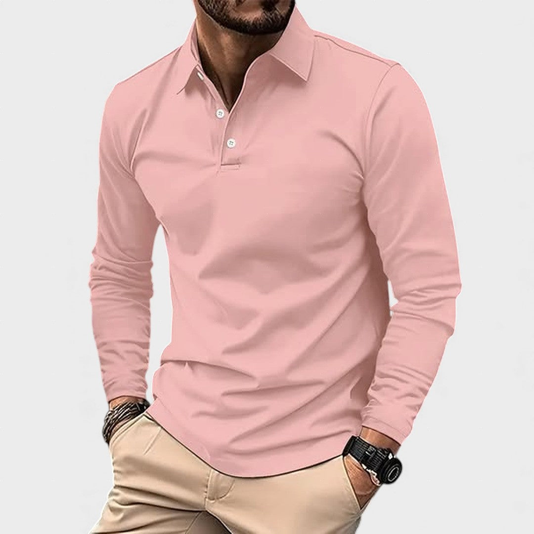Polo hombre manga larga algodón cómodo estilo casual - Mavetta